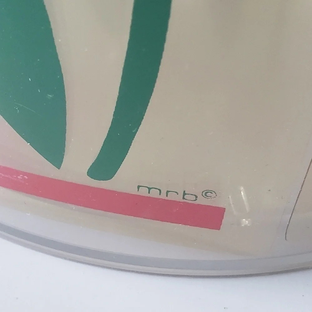 Vintage Mid Century Red Tulip Acrylic with Lid Ice Bucket